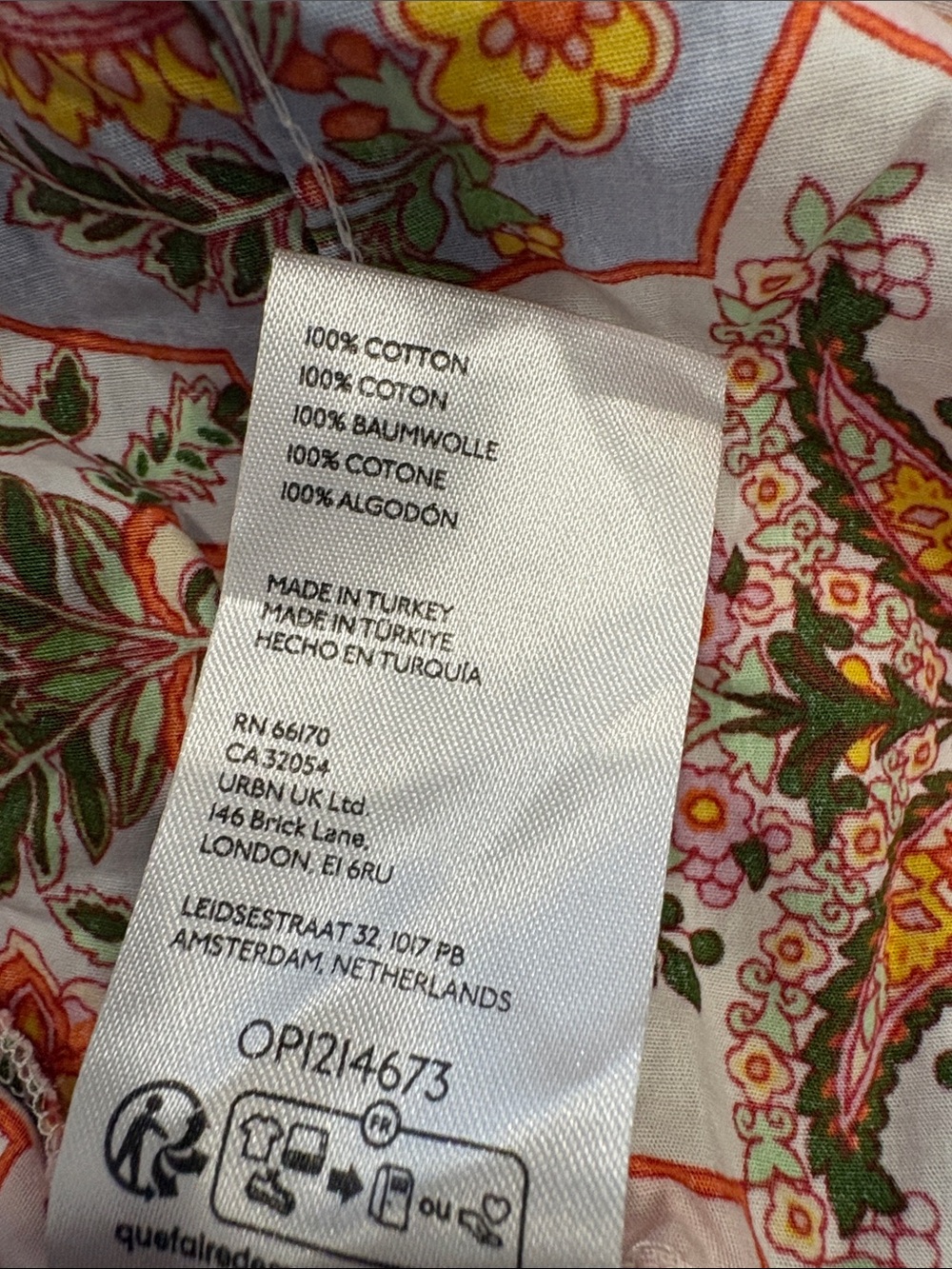 Anthropologie Floral Paisley Maxi Dress in Pink & Orange 100% Cotton - Picture 7 of 7